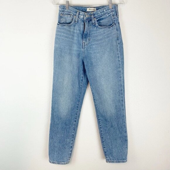 Madewell The Mom Jeans  Melva Wash Tapered High Waist Distressed Denim - Picture 1 of 12
